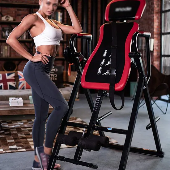 Hotselling Gym Fitness Equipment Headrest Adjustable Protective Belt Foldable Inversion Table 