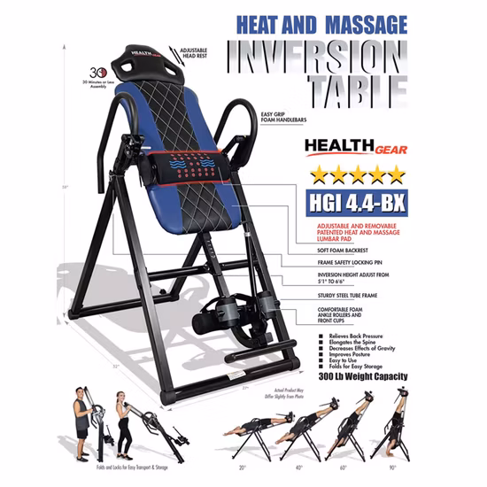 Wholeprice Selling Gym Fitness Foldable Advanced Heat Vibration Massage Inversion Table